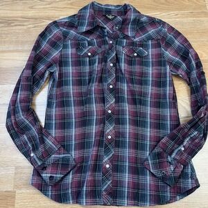 O'Neill Long Sleeve Plaid Button Down Shirt Women's Size Large